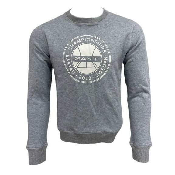 GANT Men's Bastad Crew Neck Sweatshirt, Light Grey, M