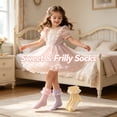 thumbnail image 2 of TELOLY 3Pairs Kids Socks,Age 10+ Ruffle Socks,Lightweight Fabric Lace Socks,Combination3, 2 of 7