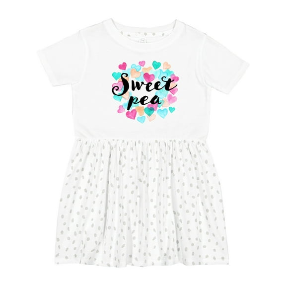 Inktastic Sweet Pea Hearts Girls Toddler Dress