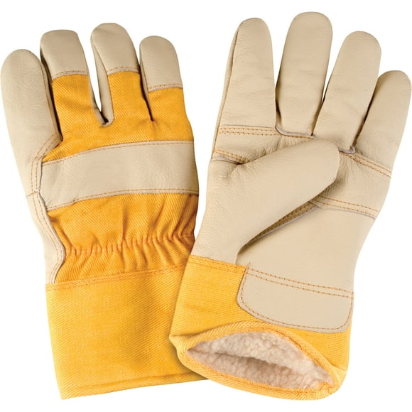 Standard-Duty Winter-Lined Fitters Gloves, X-Large, Grain Cowhide Palm, Boa Inner Lining , Pair
