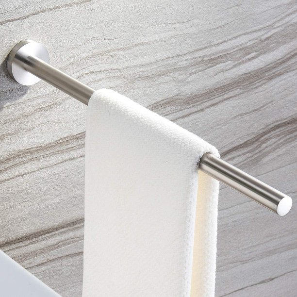 Toallero de acero inoxidable para baño, toallero de pared, cepillado, 40 cm