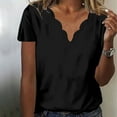 thumbnail image 3 of Mittory Women's Plus Size Tops Short Sleeve V Neck Scalloped T Shirts Dressy Casual Blouse Loose Fitted Tees, 3 of 6