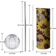 thumbnail image 5 of Triple-Insulated Stainless Steel Tumbler Sunflower Tumbler with Lid, Straw, Brush, 5 of 5