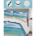 thumbnail image 4 of Ocean Beach Twin XL Size Down Alternative Comforter, Lightweight Comforter Quilt Bedding Set with Pillow Shams Blue Sky Waves Sand Horizon Shore Summer All Seasons Bed Comforter Duvet Insert 68"x98", 4 of 7