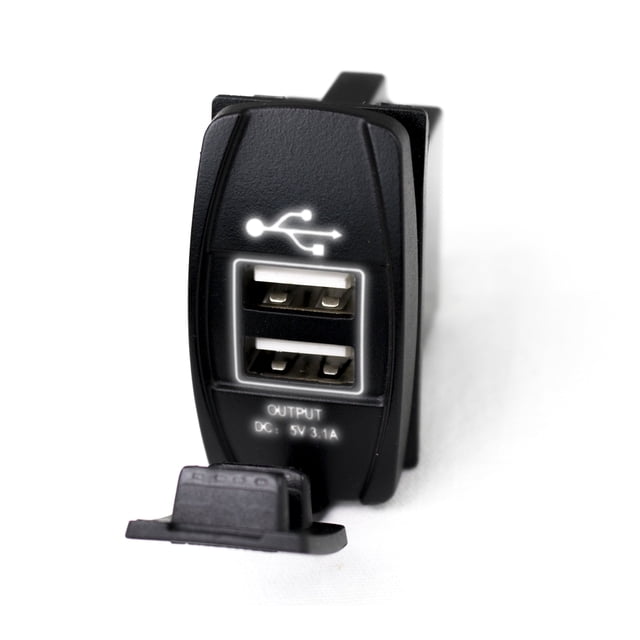 Panel de Interruptores de Balancín LED Race Sport con 2 Puertos USB