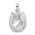thumbnail image 4 of Finest Gold Sterling Silver Polished Horse Head in Horseshoe Pendant, 4 of 4