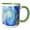 Green/White, variant on 3drose, Image of Fractal Galaxy in Blue and Yellow Swirls, 15oz Mug