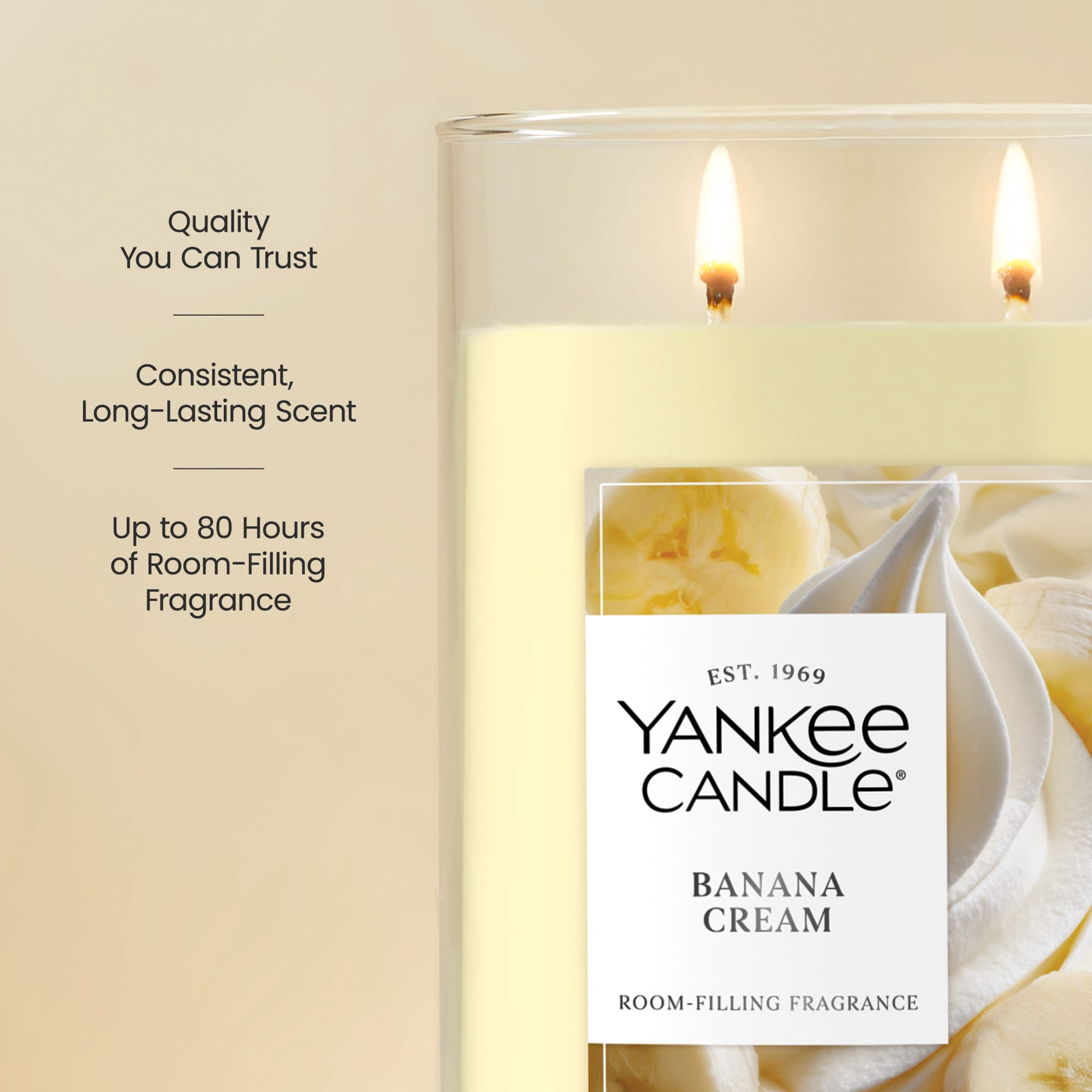 Yankee Candle Banana Cream Large Tumbler Scented Candles, 20 oz