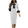 thumbnail image 2 of RYDCOT Casual Dresses for Women Fall Winter Fashion Long Sleeve Dress Ladies Dresses Women's Wear to Work Dresses Midi Women's formal Dresses Flash Deals, 2 of 3