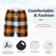 thumbnail image 3 of Balery Orange Plaid Bañador para hombre, shorts de playa de secado rápido con entrepierna y forro de compresión-Large, 3 of 6