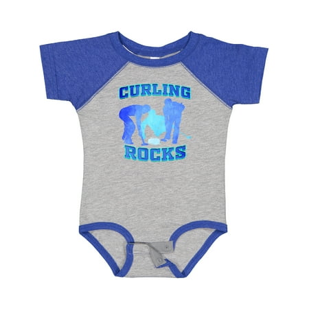 

Inktastic Curling Rocks Curler Boys or Girls Baby Bodysuit