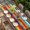 Red, variant on Mexican Stripes Table Cloths for 3 Foot Rectangle Tables, Ethnic Horizontal Lines Tribal Geometric Art Patio Waterproof Elastic Fitted Tablecloths, Washable Rectangular Table Cover for Camping