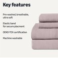thumbnail image 4 of Brushed Microfiber Sheet Set, Extra Soft with Natural Texture, 4-Piece, Queen, Purple, 4 of 10