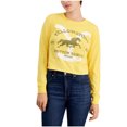 thumbnail image 1 of Love Tribe Womens Yellowstone Dutton Ranch Boxy Graphic T-Shirt, Yellow, Juniors, Medium, 1 of 1