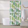 thumbnail image 6 of Shower Curtain, Cactus Pattern Waterproof Fabric Plastic Shower Curtain, Drying Fast Bathroom Curtain with 9 Buttonholes, Ruffle Shower Curtain 60x72in, 6 of 8