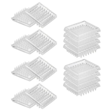 16Pcs Carpet Protectors Spiked Caster Cups 1.89" Square Spiked Furniture Cup
