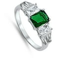 thumbnail image 4 of CHOOSE YOUR COLOR Clear Cubic Zirconia Solitaire Ring .925 Sterling Silver Band Green Female Size 10, 4 of 4
