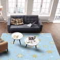 thumbnail image 2 of Christmas Gold Area Rug 2x3ft and White Snowflake Light Blue Non-Slip Washable Square Rugs Soft Felt Indoor Floor Mat for Bedroom Kitchen Living Room Bathroom, 2 of 8