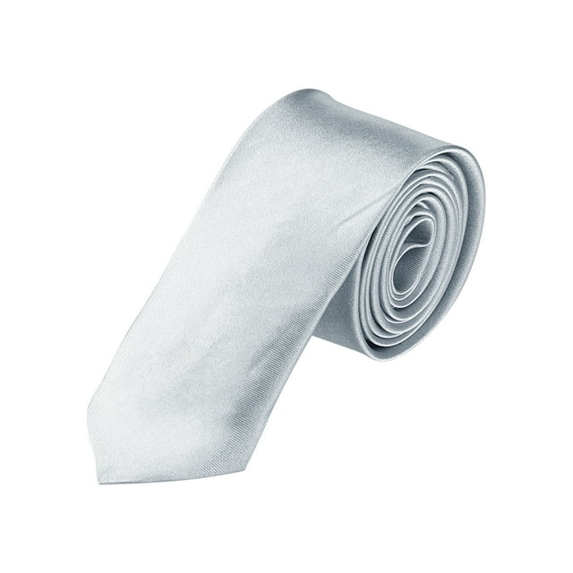 Corbata delgada ajustable de hombre INSPIRE CHIC, corbata de lazo pura, plata, talla única