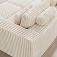 thumbnail image 2 of CKEASEAN 87" Double Oversized Chaise Lounge Chair Indoor, Loveseat Sectional Cloud Couch Sofa with Ottoman & Pillows, Upholstered Corduroy Sofa Bed Reading Sleeper Recliner for Living Room, 2 of 9