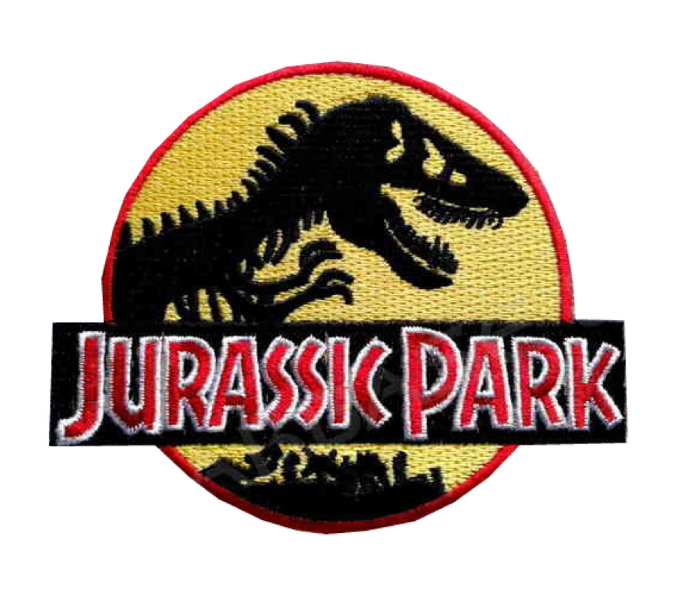 Jurassic Park Movie Logo Embroidered Iron-On Deluxe Patch New Red Applique Patch