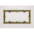 thumbnail image 3 of Creathome 3D Shining Daisy Wrenth License Plate Frame from Pure Zinc Alloy Metal Perfect Plate Holder,Matt Black with Gold Glitter, 3 of 9