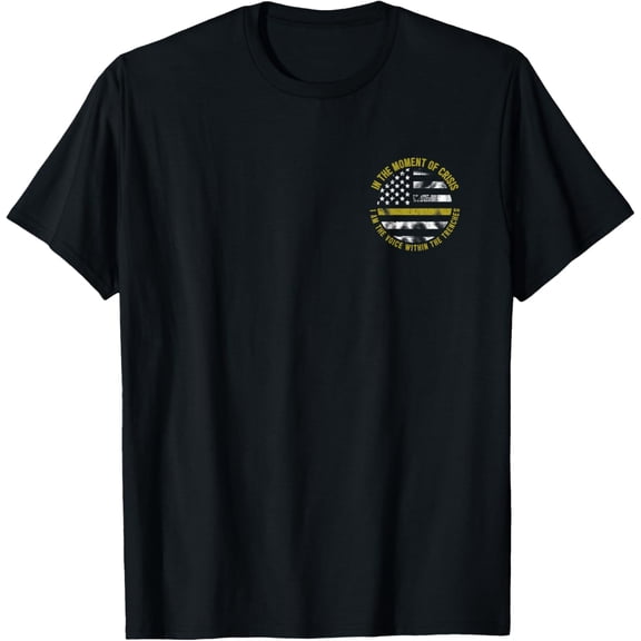 t-shirt Police And Fire 911 Dispatcher Thin Gold Line Flag T-Shirt T-Shirt.