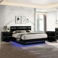 thumbnail image 2 of Furniture of America Malva 3pc Black Wood Bedroom Set-Queen + 2 Nightstands, 2 of 8