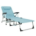 thumbnail image 1 of Gymax Chaise Longue de Plage Pliante avec 7 Positions Réglables Bleue, 1 of 10
