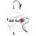 thumbnail image 1 of Hello Apron, Calligraphy Phrase in Black Hand Written Style Font with Pink Heart, Unisex Kitchen Bib with Adjustable Neck for Cooking Gardening, Adult Size, Pink Black, by Ambesonne, 1 of 4