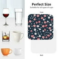 thumbnail image 6 of Picia Cherry Blossoms Printed Leather Coasters for Drinks, 4" Drink Coasters Set of 4 for Tabletop Protection, Handmade Luxurious Home Décor and Housewarming Gift -Square, 6 of 6