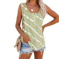 thumbnail image 2 of Pompotops Mode Femmes Casual Printing Pull Sans Manches T-Shirt Tops Blouse Buttton, 2 of 7