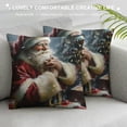 thumbnail image 3 of Orinice Santa Christmas Tree Graphic Decorative Throw Pillow Cover Gift Box for Home Couch, 1PC Winter Pillow Case 22x22in, 3 of 5