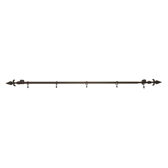 Black Finial Rod with Clips Hanger
