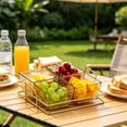 thumbnail image 4 of Clear Acrylic Divided Serving Tray - 4-Compartment Snack Platter for Parties, Fruit, Nuts & Appetizers with Iron Stand, 4 of 7