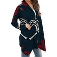 thumbnail image 7 of Kilaqueen Womens Halloween Open Front Cardigan Casual Oversized Funny Pumkin Print Lightweight Thin Coats Cute Spooky Pattern Cardigans Dusters, 7 of 7