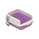 thumbnail image 3 of Caja de arena para gatos con parte superior abierta y elevación de suministros para camas grandes a prueba de salpicaduras y manchas Púrpura, 3 of 9