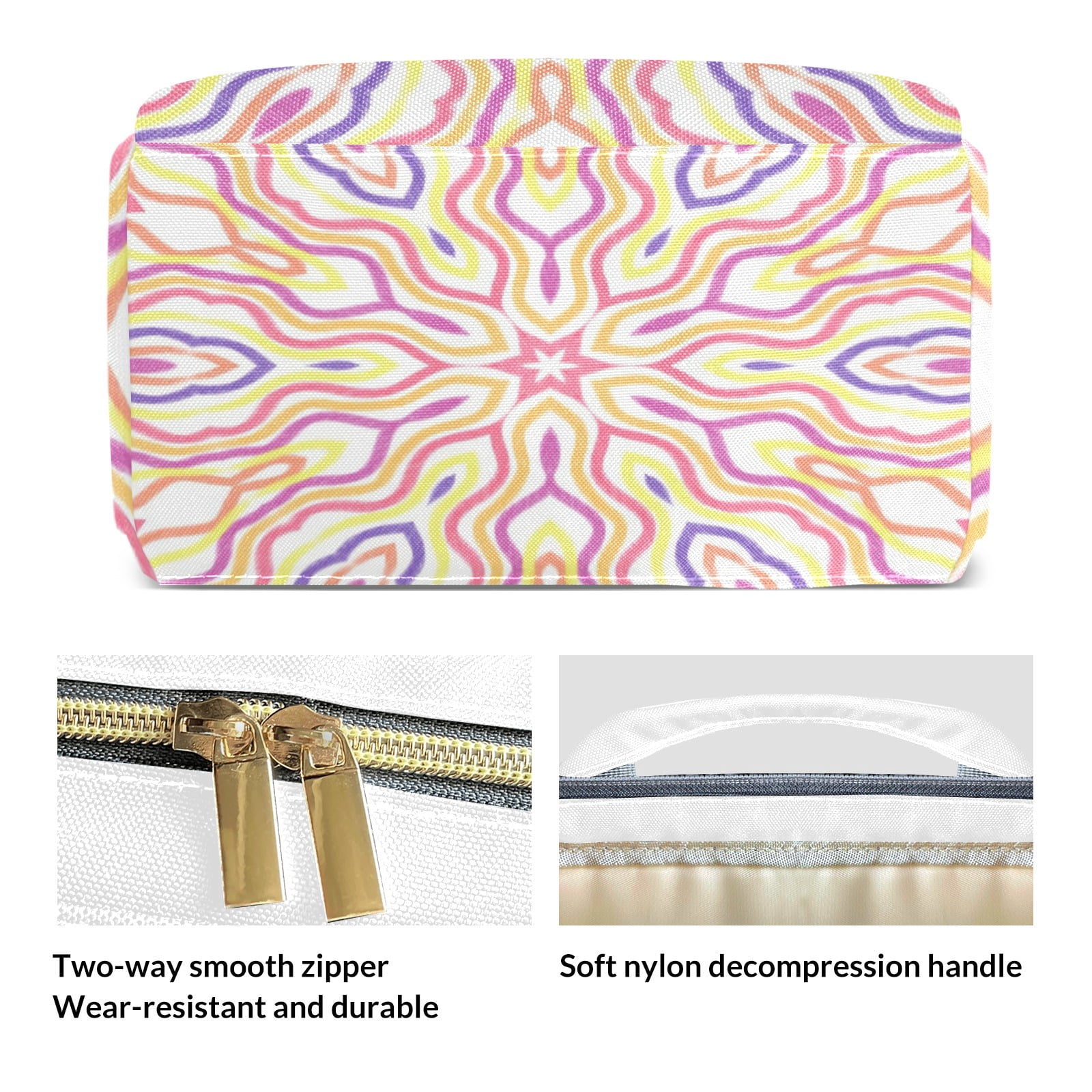 Abstract Kaleidoscope Diaper Backpack – Large Capacity, Insulated Baby Bottle Pocket, Multifunctional Mommy Bag for Boys & Girls