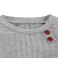 thumbnail image 4 of Newborn Baby Autumn Ribbed Knit Long Sleeve Tops+Drawstring Pants Clothes Set, 4 of 7