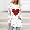 thumbnail image 2 of Diufon Hauts de la Saint-Valentin pour Femmes Manches Longues Col Rond Chandail Chemise Tendance Mignonne Robe Imprimée à Sequins Blouse, 2 of 4