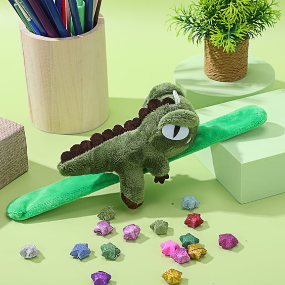 Dinosaur Plush Slap Bracelet Wristband Soft Stuffed Animal Toy Kids Birthday Party Favor