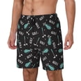 thumbnail image 1 of Lsque Golf Bags And Balls Pattern Mens Swim Trunks- Bathing Suit Compression Liner - Beach Swim Shorts Swimwear - (S-3XL) - Stretch Quick Dry-Large, 1 of 6