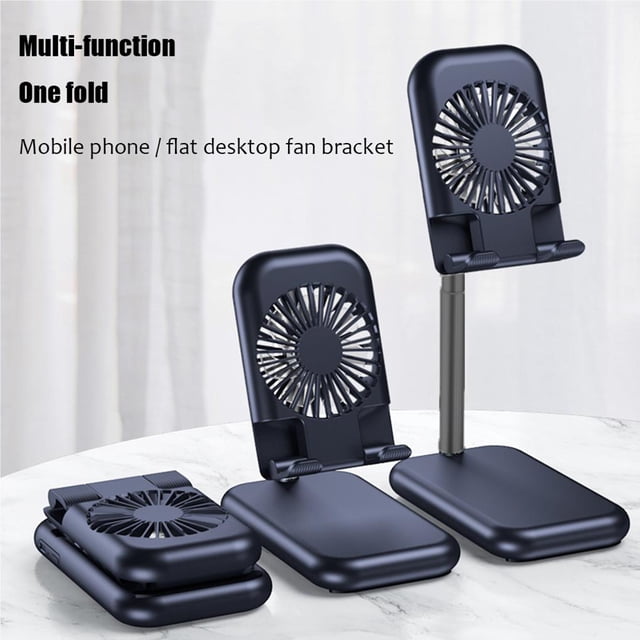 stanreset Adjustable Mobile Phone Desk Stand with USB Cooling Fan Foldable Phone Tabletop Holder Smartphone Holder No.1
