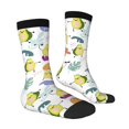 thumbnail image 3 of Uemuo Orange Green Avocado Pattern Women's Crew Socks, Soft Durable Breathable Moisture-Wicking with Odor Control Cotton socks, 3 of 9