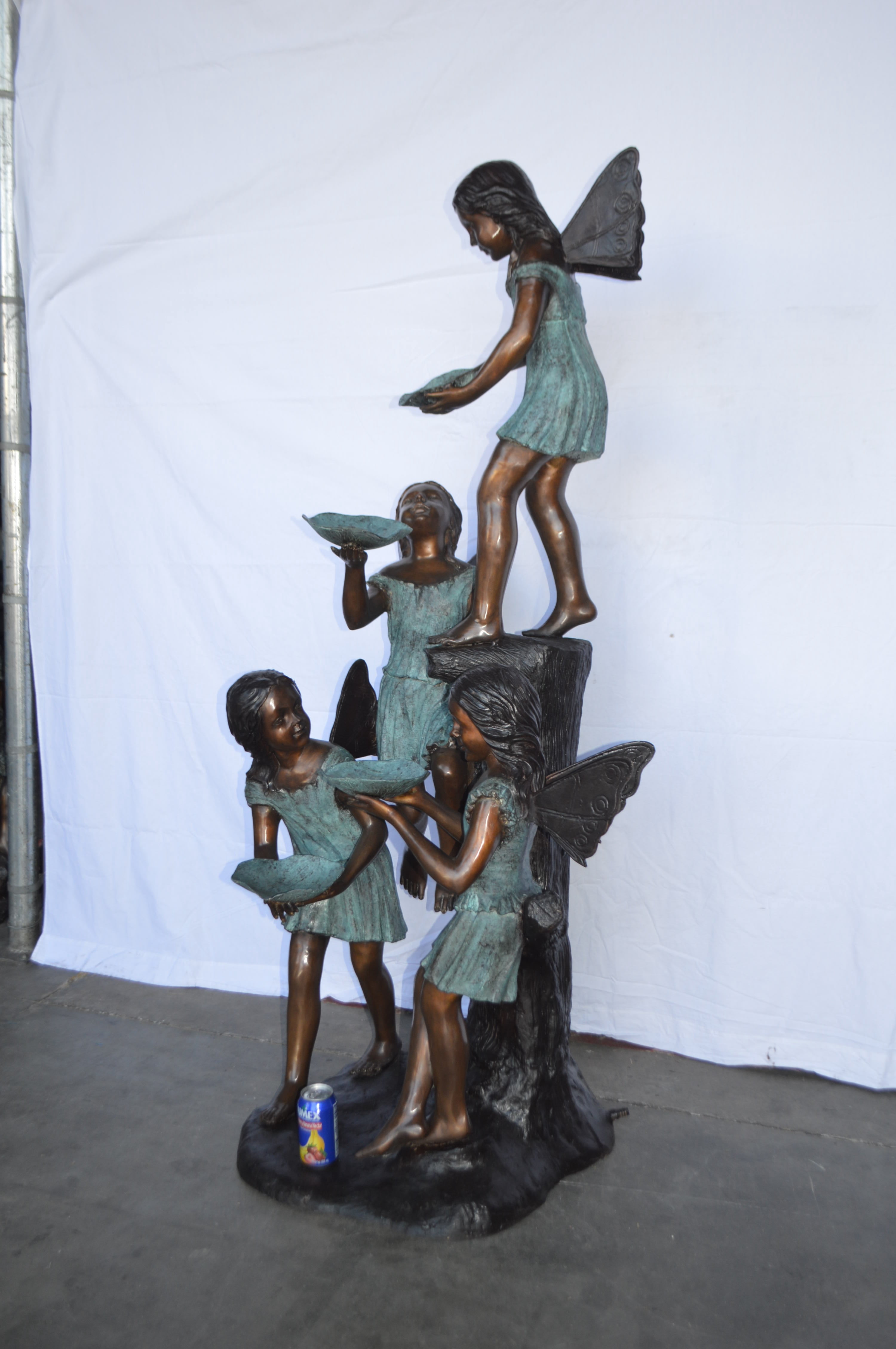 Nifao Four Angels Playing Outdoor Fountain Statue, Bronze Garden Water Feature Sculpture for Patio & Yard – Outdoor Garden Decor Sculpture, 35"L x 28"W x 66"H