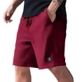 thumbnail image 2 of Nestiefly Mens Casual Waffle Shorts Cotton Drawstring Shorts Stretch Elastic Waist Summer Beach Lounge Sweat Shorts Deep Red 2XL, 2 of 5