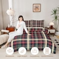 thumbnail image 3 of Manfei Classic Plaid King Size Comforter Sets,Vintage Check Comforters King Size,Green Red Black,Black Reversible,3pcs,1 Comforter and 2 Pillowcases,3pcs,1 Comforter and 2 Pillowcases, 3 of 7