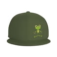 thumbnail image 2 of ZICANCN Frog Cartoon Baseball Caps, Trucker Hats for Men And Women, Adjustable Breathable Flat Caps, Moss Green, 2 of 8