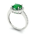 thumbnail image 2 of 1.8 ct Round Cut Simulated Emerald Halo Engagement Ring for Women in 18K White Gold, 2 of 5