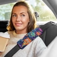 thumbnail image 6 of Car Seat Strap & Belt Covers - Flannel Material, Velcro Design, All-Season Use, 2-Piece Set (S&M Sizes)，A Vibrant Cartoon, 6 of 8